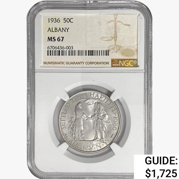 1936 Albany Half Dollar NGC MS67