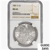 1881-S Morgan Silver Dollar NGC MS65