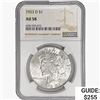 1923-D Silver Peace Dollar NGC AU58