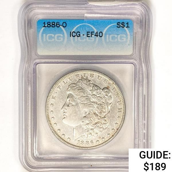 1886-O Morgan Silver Dollar ICG EF40