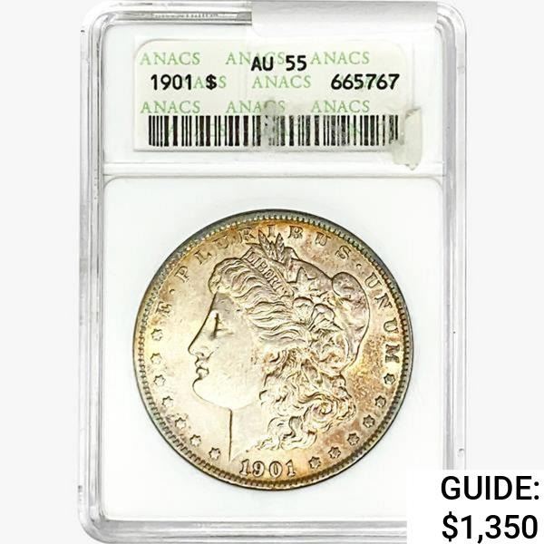 1901 Morgan Silver Dollar ANACS AU55