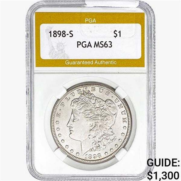 1898-S Morgan Silver Dollar PGA MS63