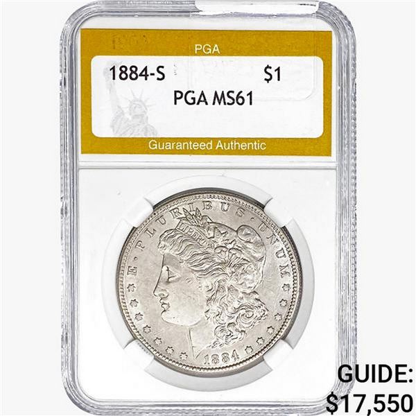 1884-S Morgan Silver Dollar PGA MS61