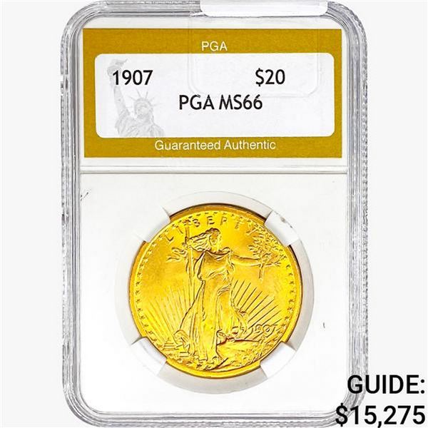 1907 $20 Gold Double Eagle PGA MS66