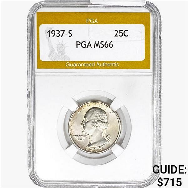 1937-S Washington Silver Quarter PGA MS66