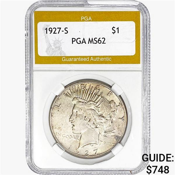 1927-S Silver Peace Dollar PGA MS62