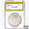 1927-D Silver Peace Dollar PGA MS62+