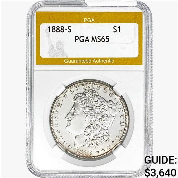 1888-S Morgan Silver Dollar PGA MS65