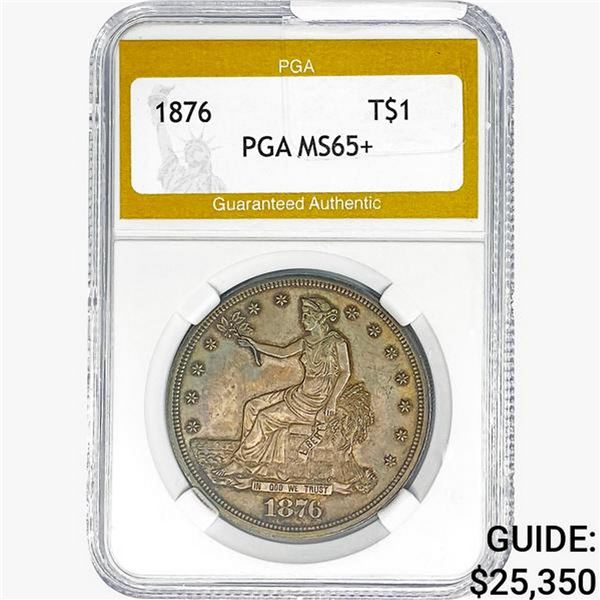 1876 Silver Trade Dollar PGA MS65+