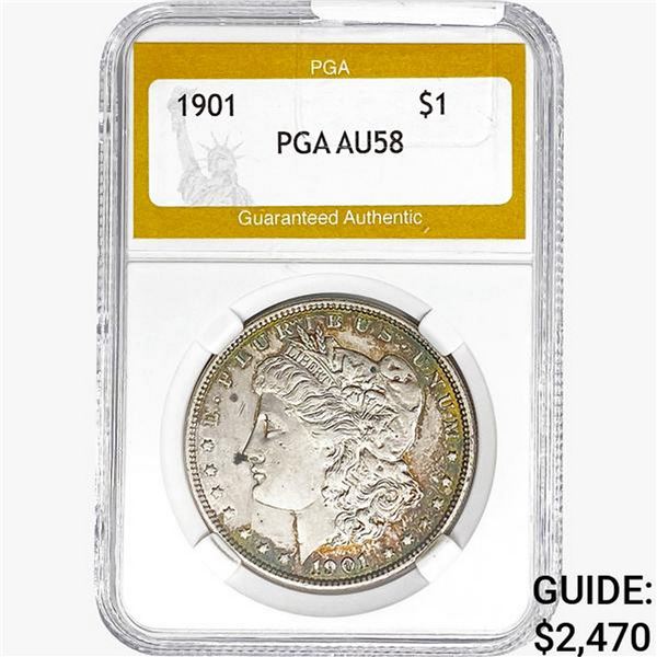 1901 Morgan Silver Dollar PGA AU58