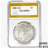 Image 1 : 1881-CC Morgan Silver Dollar PGA MS65+