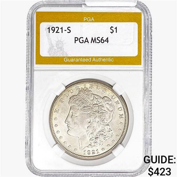 1921-S Morgan Silver Dollar PGA MS64