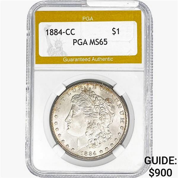 1884-CC Morgan Silver Dollar PGA MS65