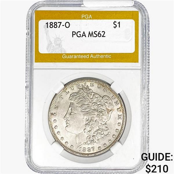1887-O Morgan Silver Dollar PGA MS62