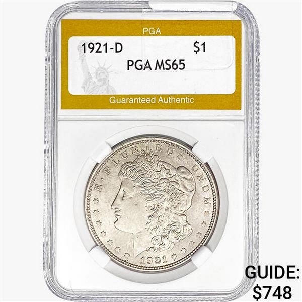 1921-D Morgan Silver Dollar PGA MS65