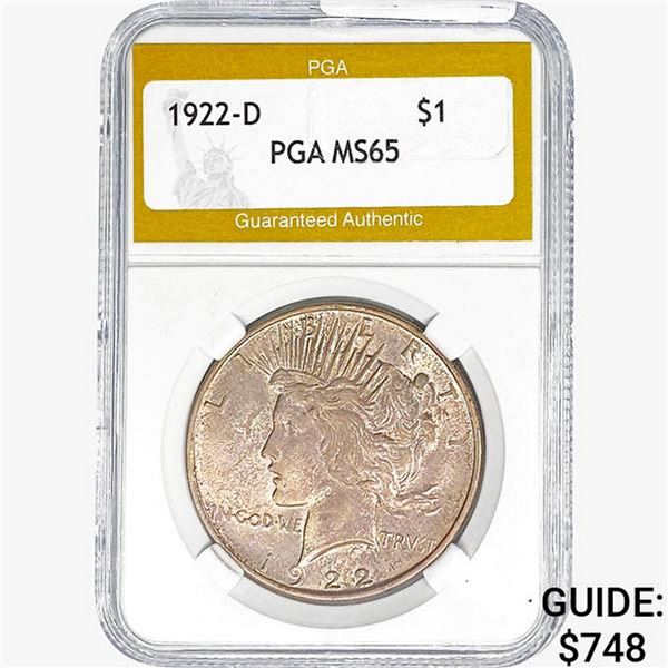 1922-D Silver Peace Dollar PGA MS65