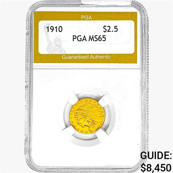 1910 $2.50 Gold Quarter Eagle PGA MS65