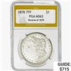 1878 7TF Morgan Silver Dollar PGA MS63 REV 79