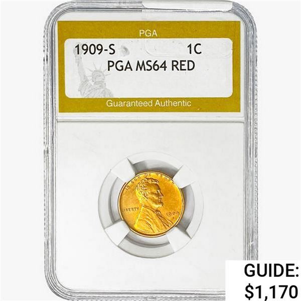 1909-S Wheat Cent PGA MS64 RED
