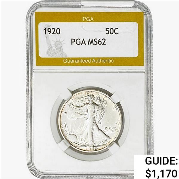 1920 Walking Liberty Half Dollar PGA MS62