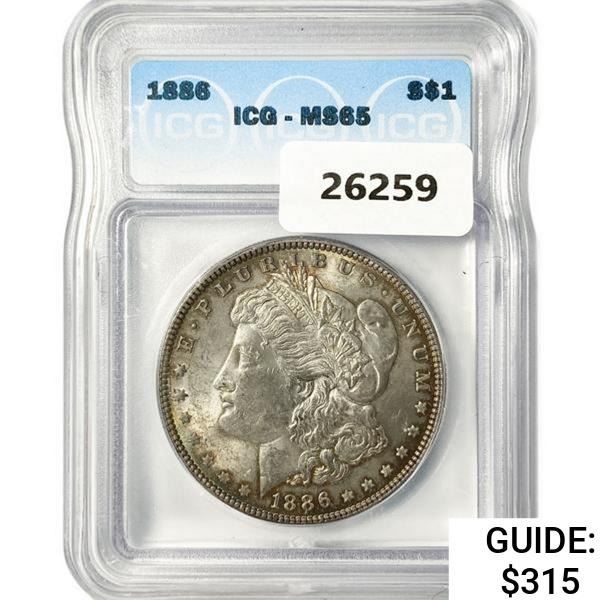 1886 Morgan Silver Dollar ICG MS65