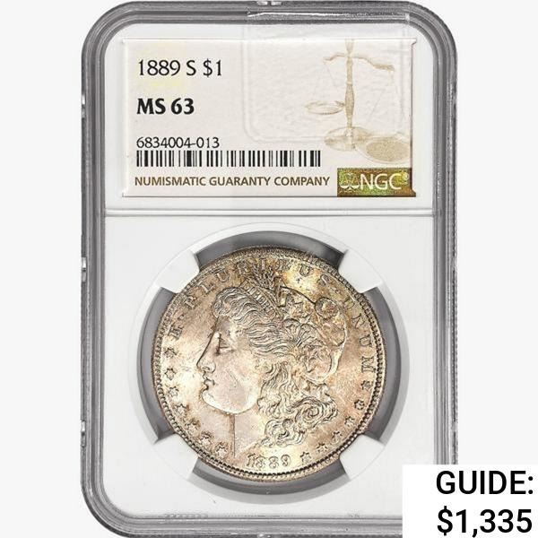 1889-S Morgan Silver Dollar NGC MS63
