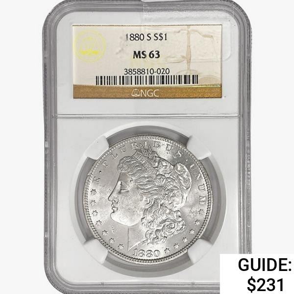 1880-S Morgan Silver Dollar NGC MS63