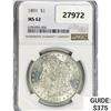 Image 1 : 1891 Morgan Silver Dollar NGC MS62