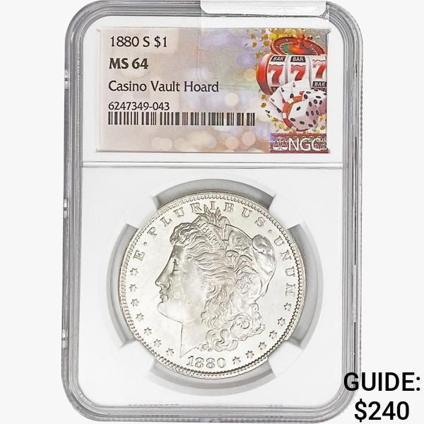 1880-S Morgan Silver Dollar NGC MS64 Casino Vault Hoard