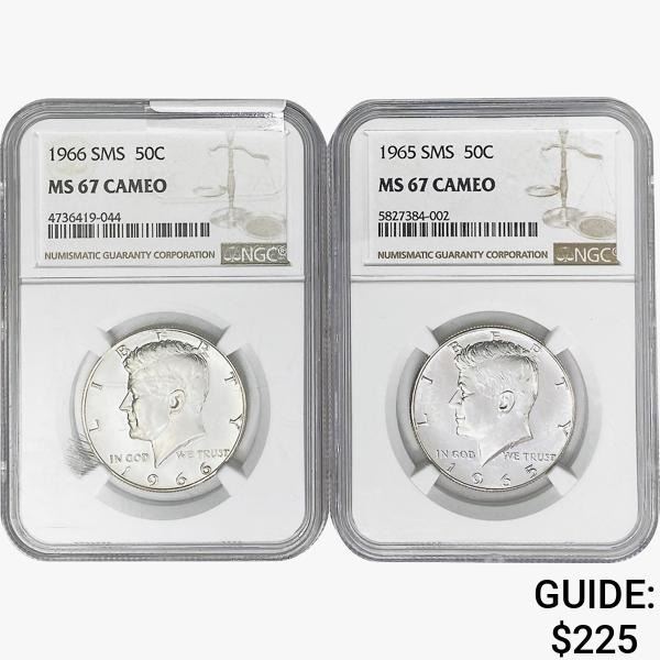 [2] 1965/6-SMS Kennedy Half Dollar NGC MS67 CAMEO