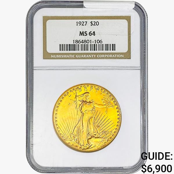 1927 $20 Gold Double Eagle NGC MS64