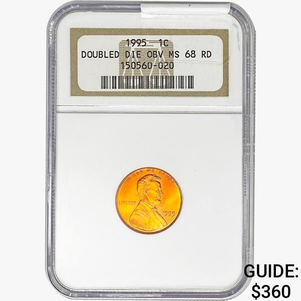 1995 Lincoln Memorial Cent NGC MS68 RD DBL DIE OBV