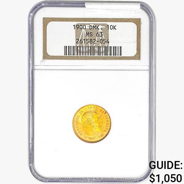 1900 0.158oz DMK 10 Kroner NGC MS63