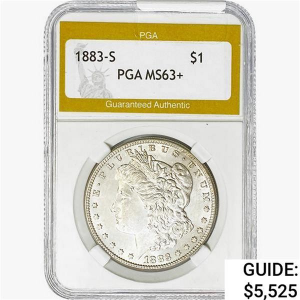 1883-S Morgan Silver Dollar PGA MS63+