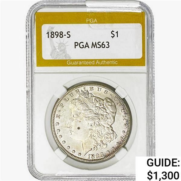 1898-S Morgan Silver Dollar PGA MS63
