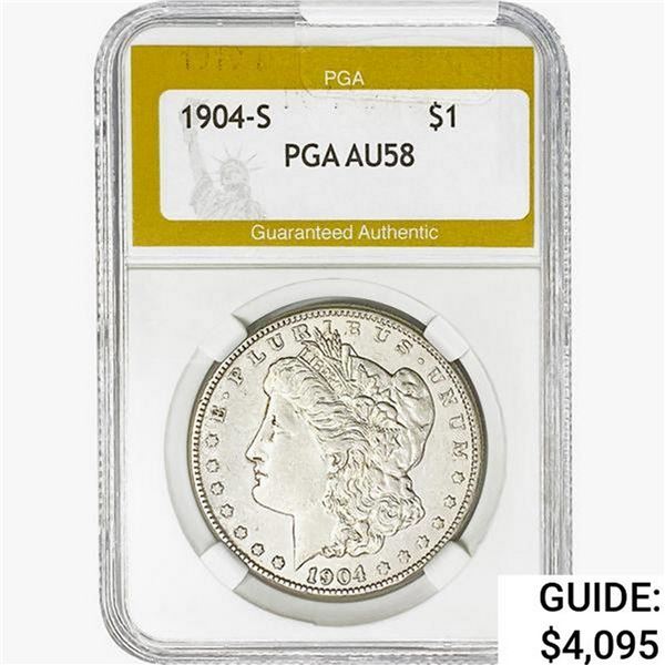 1904-S Morgan Silver Dollar PGA AU58
