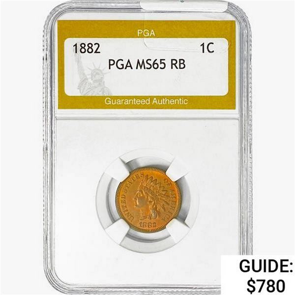 1882 Indian Head Cent PGA MS65 RB