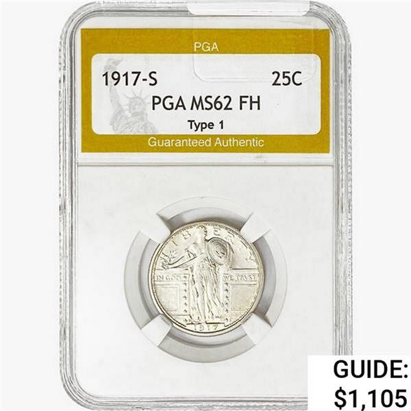 1917-S Standing Liberty Quarter PGA MS62 FH Type 1