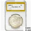 1889-S Morgan Silver Dollar PGA MS63+ PL