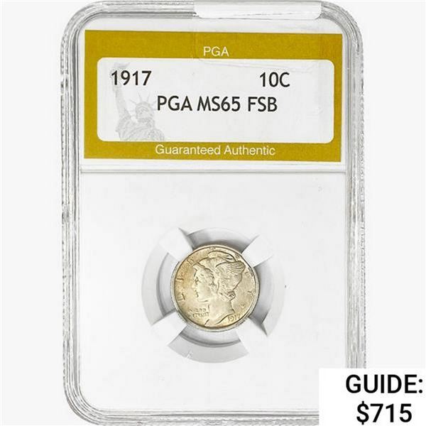 1917 Mercury Silver Dime PGA MS65 FSB