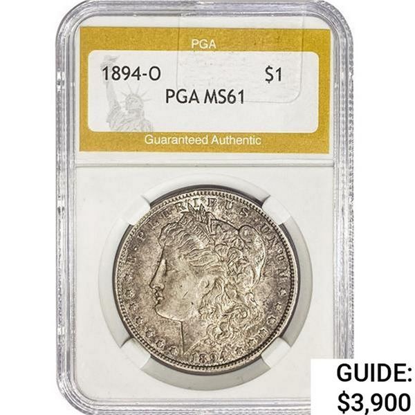1894-O Morgan Silver Dollar PGA MS61