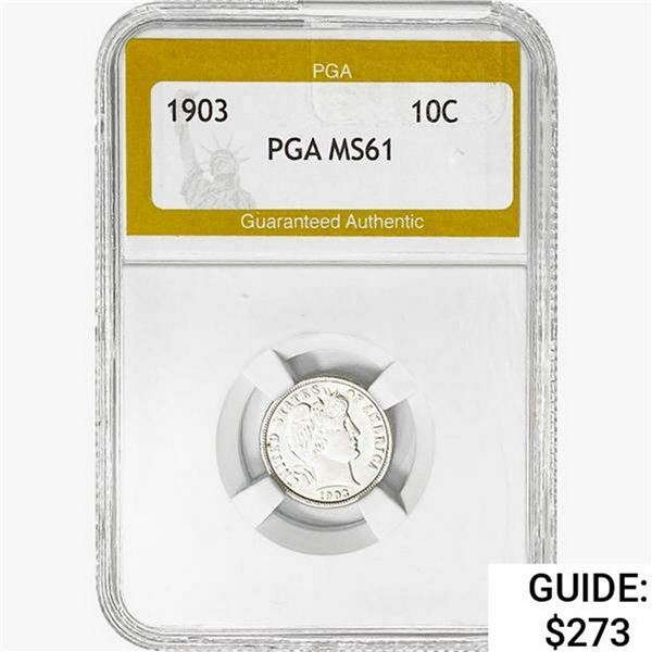 1903 Barber Dime PGA MS61