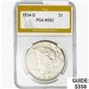 1934-D Silver Peace Dollar PGA MS62
