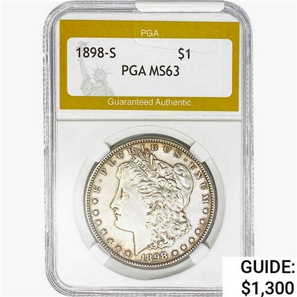 1898-S Morgan Silver Dollar PGA MS63