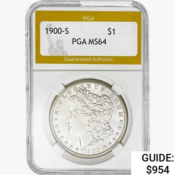 1900-S Morgan Silver Dollar PGA MS64