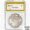 1883-CC Morgan Silver Dollar PGA MS63