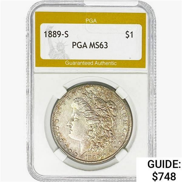 1889-S Morgan Silver Dollar PGA MS63