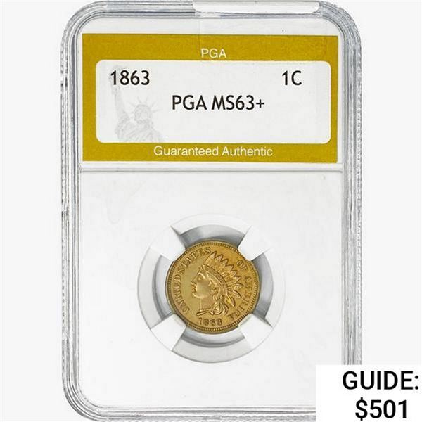 1863 Indian Head Cent PGA MS63+