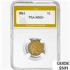 1863 Indian Head Cent PGA MS63+