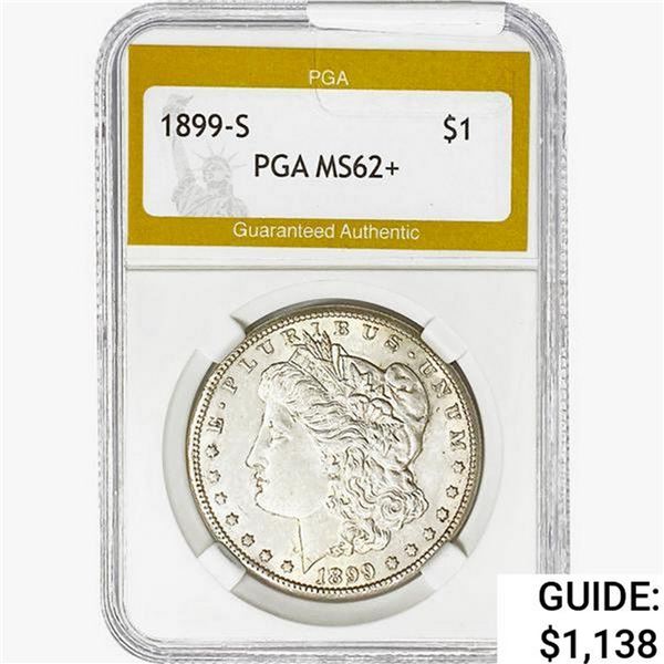 1899-S Morgan Silver Dollar PGA MS62+